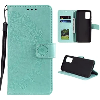 Abbildung von CoverKingz Handy Cover kompatibel mit Samsung Galaxy A52 / 5G A52s Handyschutz Kartenfach Klapphülle Bookcase Hülle aufklappbar Motiv Mandala Grün