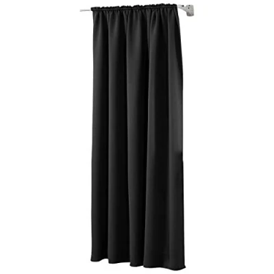 Abbildung von WOLTU Thermovorhang kälteschutz Verdunklungsvorhang Blickdicht mit Kräuselband für Schiene, 250g/m² Schwere Wärmeisolierende Vorhänge Gardinen Wohnzimmer Schlafzimmer, 135x225 cm Schwarz (1 Stück)