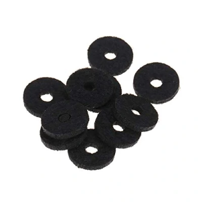 Abbildung von Musiclily Basic Guitar Strap Buttons Felt Washers Gurtknopf Unterlegscheibe Filzunterlagen für Gurtknöpfe,Schwarz (20er Set)
