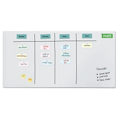 Abbildung von SIGEL GL525 Großes Premium Glas Whiteboard 200x100 cm super weiß, matt nicht spiegelnd, SGS geprüft, einfache Montage, incl. 2 starke Magnete, Magnettafel Artverum