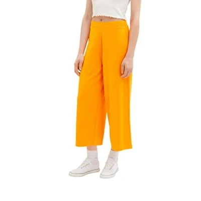 Abbildung von TOM TAILOR Denim Damen 1036512 Basic Culotte Hose, 31684 Bright Mango Orange, L