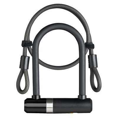 Abbildung von Bügelschloß Axa Newton Mini + Kabel 100/8 Schwarz