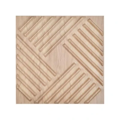 Abbildung von VEVOR 12er Set 3D Tapeten Lamellen Wandpaneele 50x50cm 2,97m² PVC helles Holz