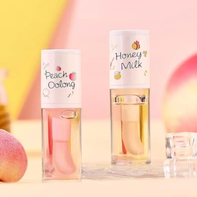 Abbildung von Pakivs 2 Teiliges Aufpolsterndes Lippenöl Set,Feuchtigkeitsspendender Lipgloss Pfirsichhonig Lang Anhaltender Feuchtigkeitsspendender Lippenbalsam zur Aufhellung von Lippenlinien