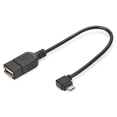 Abbildung von DIGITUS USB 2.0 Adapter Kabel 0.15 m Micro B (St) zu A (Bu) 480 Mbit/s Schwarz