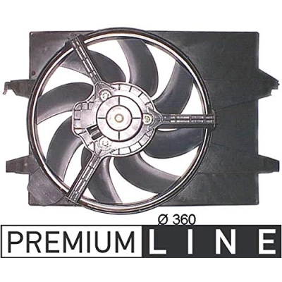 Abbildung von MAHLE ORIGINAL CFF 291 000P Lüfter für Fahrzeuge ohne Klimaanlage 360mm 12V 120W elektrisch mit Kühlerlüfterrahmen (Zarge) FORD: FIESTA 5