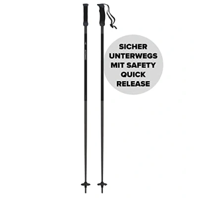 Abbildung von ATOMIC AMT SQS Skistöcke Schwarz Länge 135 cm Zuverlässiger 4* Aluminium Skistock Ergonomischem Griff am Stock Safety Quick Release System Stöcke mit 60mm Pistenteller