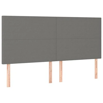 Abbildung von vidaXL 4X Kopfteil Polsterkopfteil Bettkopfteil für Bett Bettrahmen Betthaupt Bettgestell Schlafzimmer Bettzubehör Dunkelgrau 90x5x78/88cm Stoff