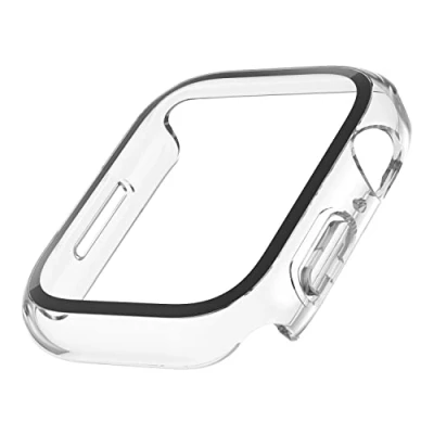 Abbildung von Belkin TemperedCurve Apple Watch Series 8 Displayschutz, vollflächige Display Schutzfolie mit Schutzrand, Hartglas Schutzhülle, Zubehör Durchsichtig