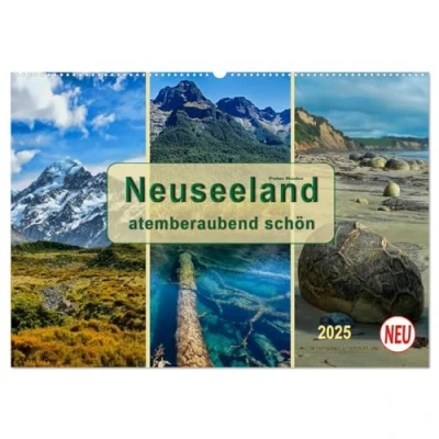Abbildung von Neuseeland atemberaubend schön (Wandkalender 2025 DIN A2 quer), CALVENDO Monatskalender