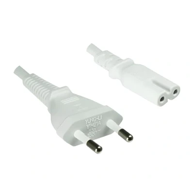 Abbildung von DINIC Stromkabel, Netzkabel Euro Stecker auf C7 2 pin 8 (2,00m, weiß)