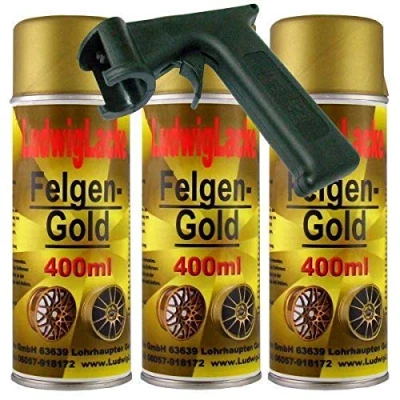 Abbildung von Ludwiglacke Felgengold 3 x 400 ml Spraydose Plus Haltegriff