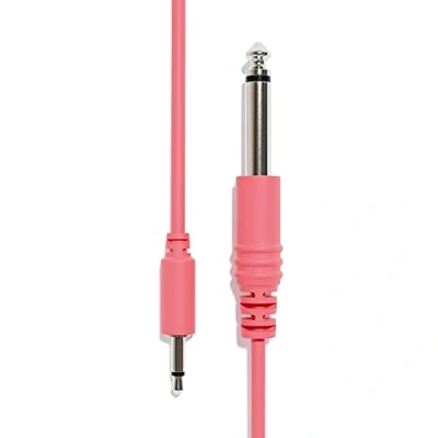 Abbildung von ExcelValley 1 Pack Mono Patchkabel TS 3,5mm 1/8&quot; zu 6,35mm 1/4&quot; [Pfirsich 20 cm 7,87&quot;]