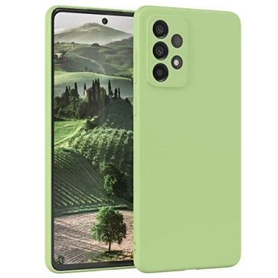 Abbildung von EAZY Case Silikonhülle für Samsung Galaxy A73 5G Hülle Silikon Grün weich stoßfeste Handyhülle Schutzhülle mit Kameraschutz Dünn Premium Schutz Cover TPU Phone Bumper in Pastellgrün