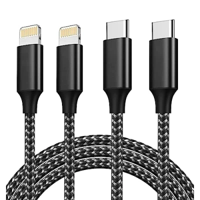 Abbildung von IDISON usb c auf Lightning Kabel 2PACK 2M+2M,MFI Zertifiziertes apple schnellladekabel 27W, 3A für iPhone 11,12,13 Pro Max mini XS XR X 8 7 6 6s