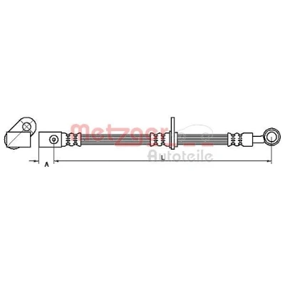 Abbildung von METZGER 4111071 Bremsschläuche 531 HONDA: CIVIC 8 Hatchback