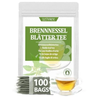 Abbildung von Brennesseltee 100 Teebeutel Nettle Leaf Tea Bags Hergestellt aus % wilden Brennnesselblättern Keine Zusätze &amp; Koffeinfrei Mild und Nahrhaft