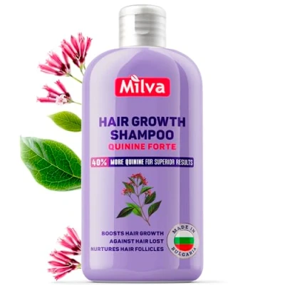 Abbildung von Milva FORTE Chinin Shampoo gegen Haarausfall für Haarwachstum Männer &amp; Frauen, Haarwuchsmittel Haarpflege mehr Haare auf dem Kopf 200 ML