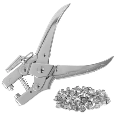 Abbildung von Kurtzy Lochzange Ösenzange Set mit 100 Ösen16 cm Leder Gürtel, 1 tlg.