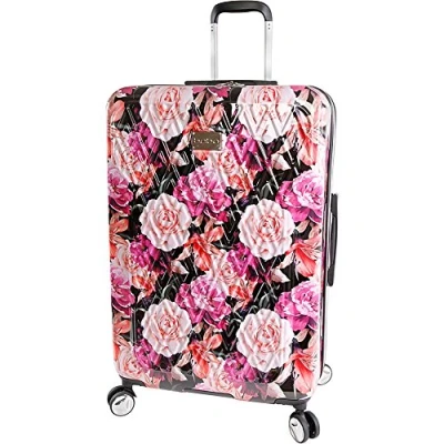 Abbildung von bebe Damen Gepäck Marie 73,7 cm Hardside Check in Spinner, Schwarzer Blumenprint, Einheitsgröße, Gepäckstück Spinner