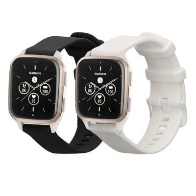 Abbildung von kwmobile Uhrenarmband 2x Sportarmband für Garmin Venu Sq 2 Music / 2, Armband TPU Silikon Set Fitnesstracker