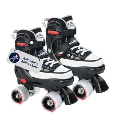 Abbildung von HUDORA Rollschuh Roller Skate in pink/schwarz hochwertige Rollschuhe aus Nylon bequeme Kinder über 4 Größen verstellbar stilvolle für &amp; Jugendliche
