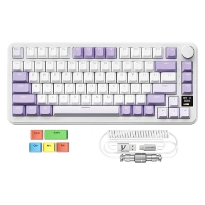 Abbildung von MAMBASNAKE x Attack Shark X85PRO Gasket Mechanische Tastatur, 75% kabellose Gaming Tastatur mit TFT Screen und CNC Knob, 2,4 GHz/BT5.1/USB C,5 lagige Polsterung,Hot Swap Linearschalter,für PC,MAC,QMK