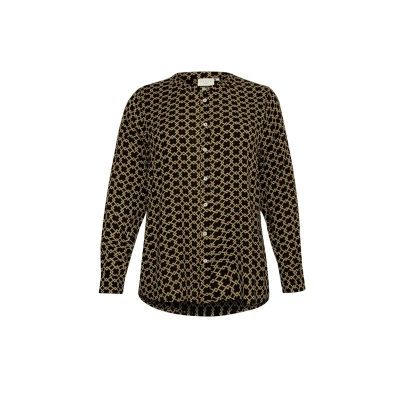Abbildung von Kaffe Curve Jamida Bluse, Damen, Größe: 52, Black brown geometric print