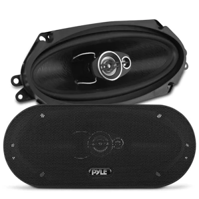 Abbildung von Pyle 3 Wege Universal Auto Lautsprecher 300W 4&quot;x10&quot; Triaxial, Profi Audio, Tür /Seitenkompatibel, PL410BK (Paar)