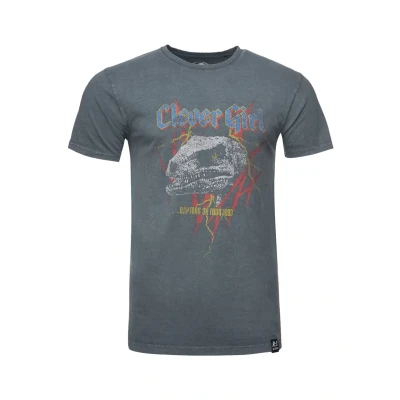Abbildung von Re:Covered Jurassic PARK TREX ROCK Tshirt print, Herren, Größe: Small, Charcoal