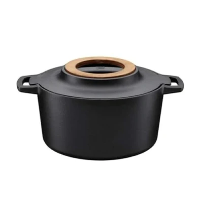 Abbildung von Fiskars Norden Gusseisen Kasserolle 4 l, Schwarz, Eisenguss, Emaille, Keramik, Gas, Halogen, Induktion, 270 C