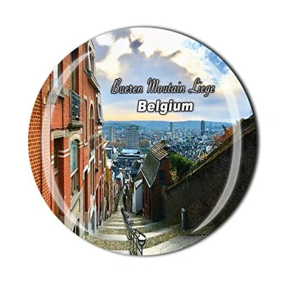 Abbildung von Bueren Moutain Liege Belgien 3D Kühlschrankmagnet Souvenir Kristallglas Magnet Tourist Reise Sammlung Geschenk Magnetaufkleber Home Küche Dekoration