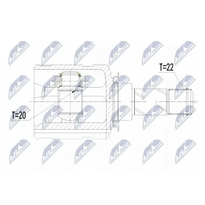 Abbildung von NTY NPW PL 051 Gelenksatz Vorderachse links, rechts OPEL: Corsa D Schrägheck, Adam