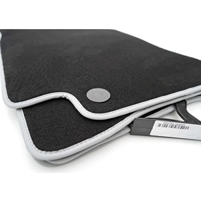 Abbildung von kh Teile Fußmatten für SLK R171 Premium Velours Autoteppich Matten Original Qualität, Schwarz, Silber