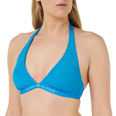 Abbildung von Tommy Hilfiger Halter Triangle Bikinitop, Damen, Größe: XS, Shocking blue
