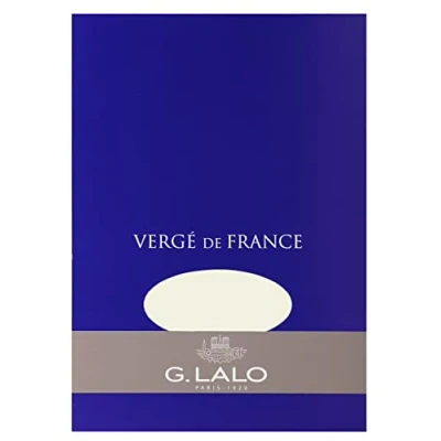 Abbildung von G.Lalo 11400L Schreibblock Vergé de France (perfekt für Ihre Einladungen, säurefrei, DIN A5, 14,8 x 21 cm, 50 Blatt, 100 g), weiß