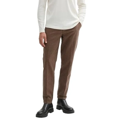Abbildung von TOM Tailor Denim Regular Tapered Chino, Herren, Größe: Large, Brown multi satorial check