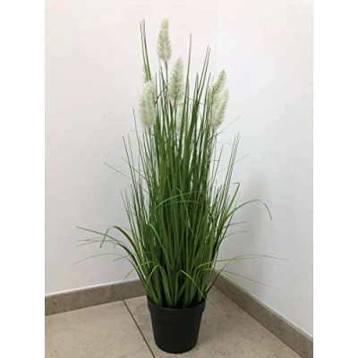 Abbildung von mucplants Künstliches Foxtail Gras im schwarzen Topf ca. 85cm grün Kunstgras Kunstpflanze Zierpflanze