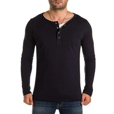 Abbildung von WOTEGA Langarmshirt V Neck Double Layer Longsleeve Pete aus reiner Baumwolle