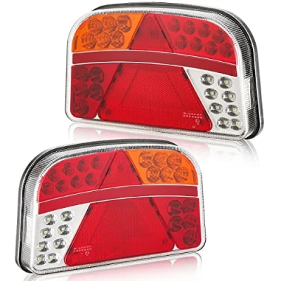 Abbildung von DARKGUARD Rückleuchten Satz für Anhänger Led 12/24V,7Funktion 2pcs Rücklicht Set,mit E Prüfzeichen,Wasserdicht Heckleuchten Anhänger,Rücklicht Anhängerbeleuchtung Wohnwagen KFZ PKW