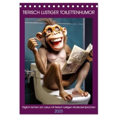 Abbildung von Tierisch lustiger Toilettenhumor (Tischkalender 2025 DIN A5 hoch), CALVENDO Monatskalender