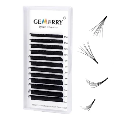 Abbildung von d curl 0,05 Selbstfächernde Wimpern Volumentechnik Wimpernverlängerung Easy Fan 3D 5D 8D 10D Länge 8 14mm Mix Wimpernextensions Volumen Lash Extensions von GEMERRY (0.05 mix)