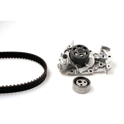 Abbildung von HEPU PK09160S Wasserpumpe + Zahnriemensatz mit technischer Dokumentation 87 RENAULT: CLIO 2, TWINGO 1, Kangoo I