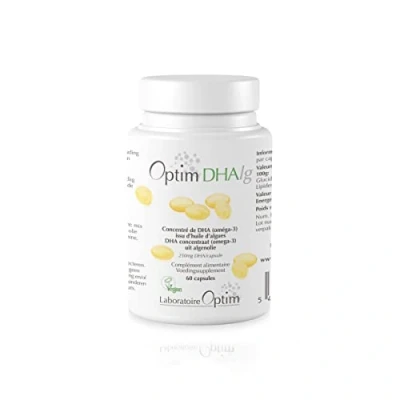 Abbildung von Omega 3 Vegan DHA Algenöl Nachhaltiger Ursprung Hochdosiert 250mg Nahrungsergänzung 60 Kapseln Optim DHAlg