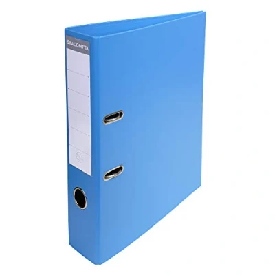 Abbildung von Exacompta 53742E 10er Pack Premium PVC Ordner Prem&#039;Touch. 7 cm breit DIN A4 Ringordner Aktenordner Briefordner Büroordner Plastikordner Schlitzordner blau