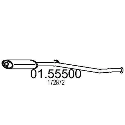 Abbildung von MTS 01.55500 Mittelschalldämpfer 1360 PEUGEOT: 205 Cabrio