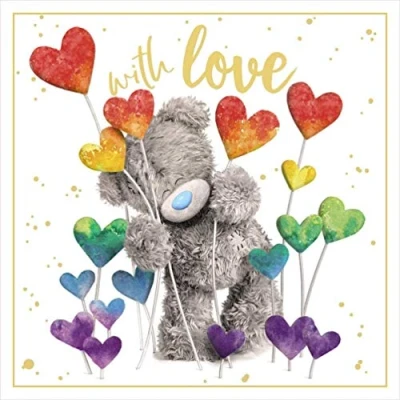 Abbildung von Me To You ALV93039 Bär mit Liebe, Regenbogen Herzen, gemischt, Größe: 15,2 x cm