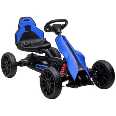 Abbildung von HOMCOM Go Kart Kinderfahrzeug mit verstellbarem Sitz, Tretfahrzeug, für Kinder, Blau