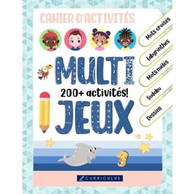 Abbildung von Cahier d&#039;activités multi jeux pour enfants (7 à 10 ans) Plus de 200 activités amusantes: labyrinthes, mots mêlés, croisés, sudoku, dessin, ... mots, trouve les différences et encore plus!