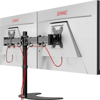 Abbildung von Duronic DM25D2 Monitor Halterung 2 Monitore für 13 27 Zoll Flach &amp; Curved Bildschirm 8kg, Tischhalterung Höhenverstellbar Neigbar Schwenkbar Drehbar, Vesa Halterung, Arm